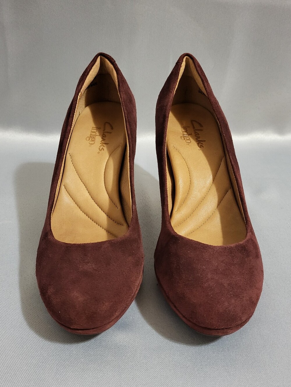 Clarks Indigo Wessex Wyvern Suede Pumps High Heel Shoes Sz 6.5 M Burgundy Glam - Picture 5 of 13